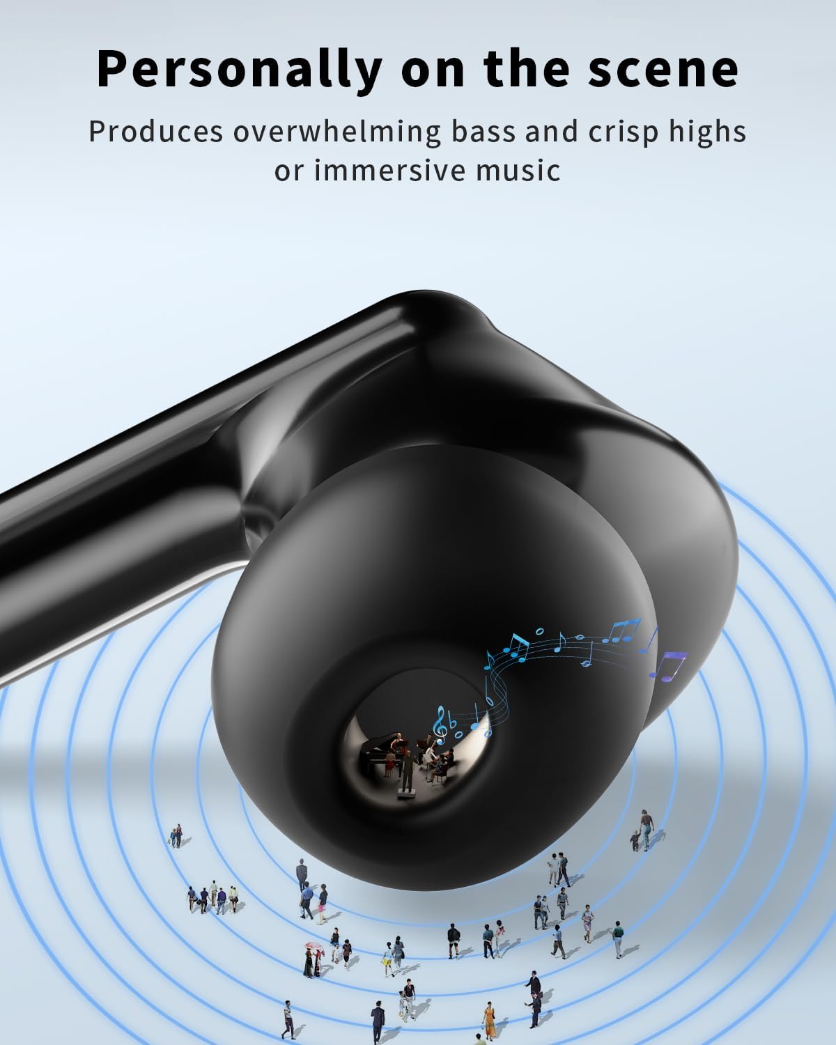 Wireless Earbuds, Bluetooth 5.4 Headphones with 50H Playback, Deep Bas