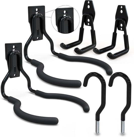 3-H Weed Eater Hanger 2 Pack,2 Garage Wall Hooks,2 Screw in Hooks,Utility Weedeater Rack,Tool Hangers for Organizing and Hanging Weed Wacker,Leaf Blower,String Trimmer,Power Tool in Garden