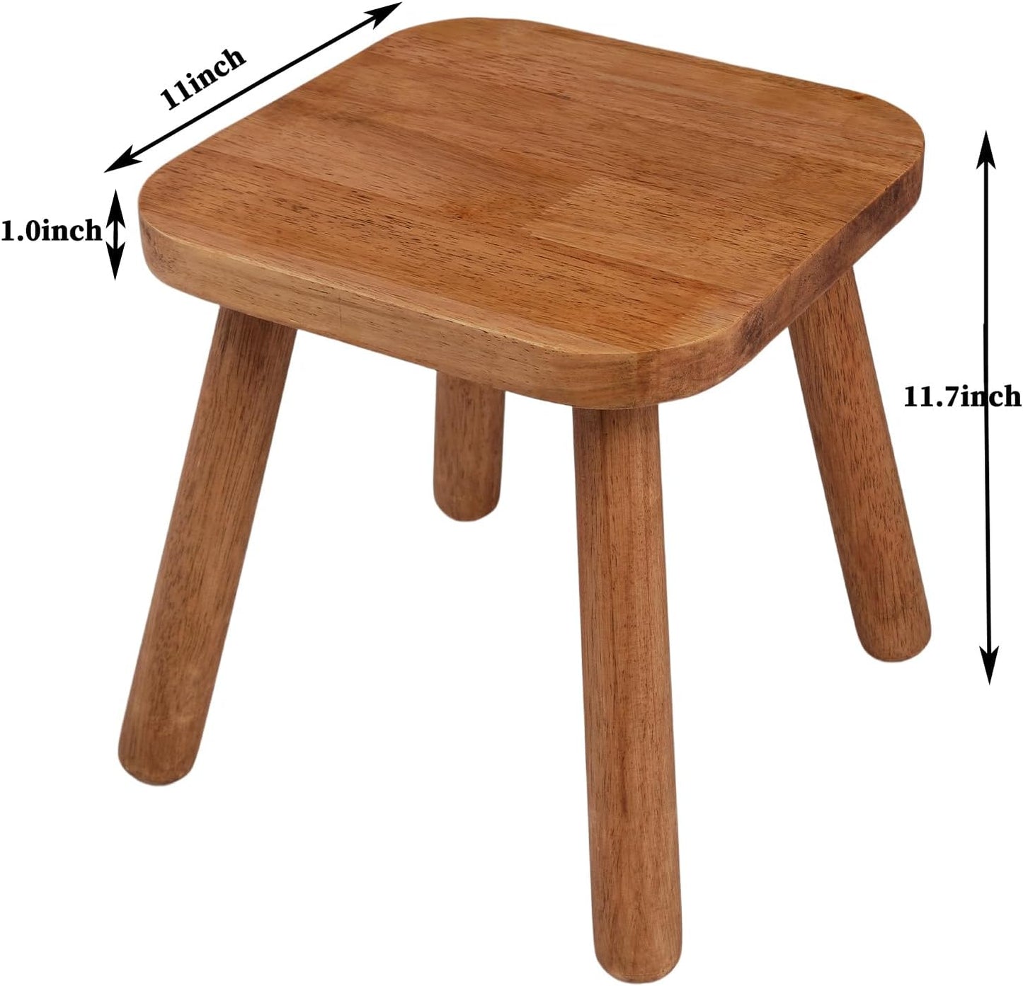 Solid Wood Step Stool，Wooden Plant Stool, Wood Plant Stand, Round Footstool, Removable Portable, Small Short Shoe Changing Stool (Walnut, 11.7inch)