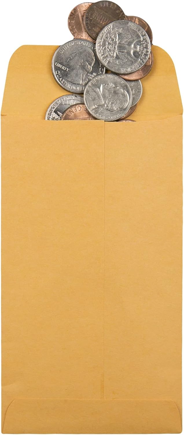 Quality Park #5 1/2 Coin Envelopes, 3 1/8 x 5 1/2, Gummed, Small Parts