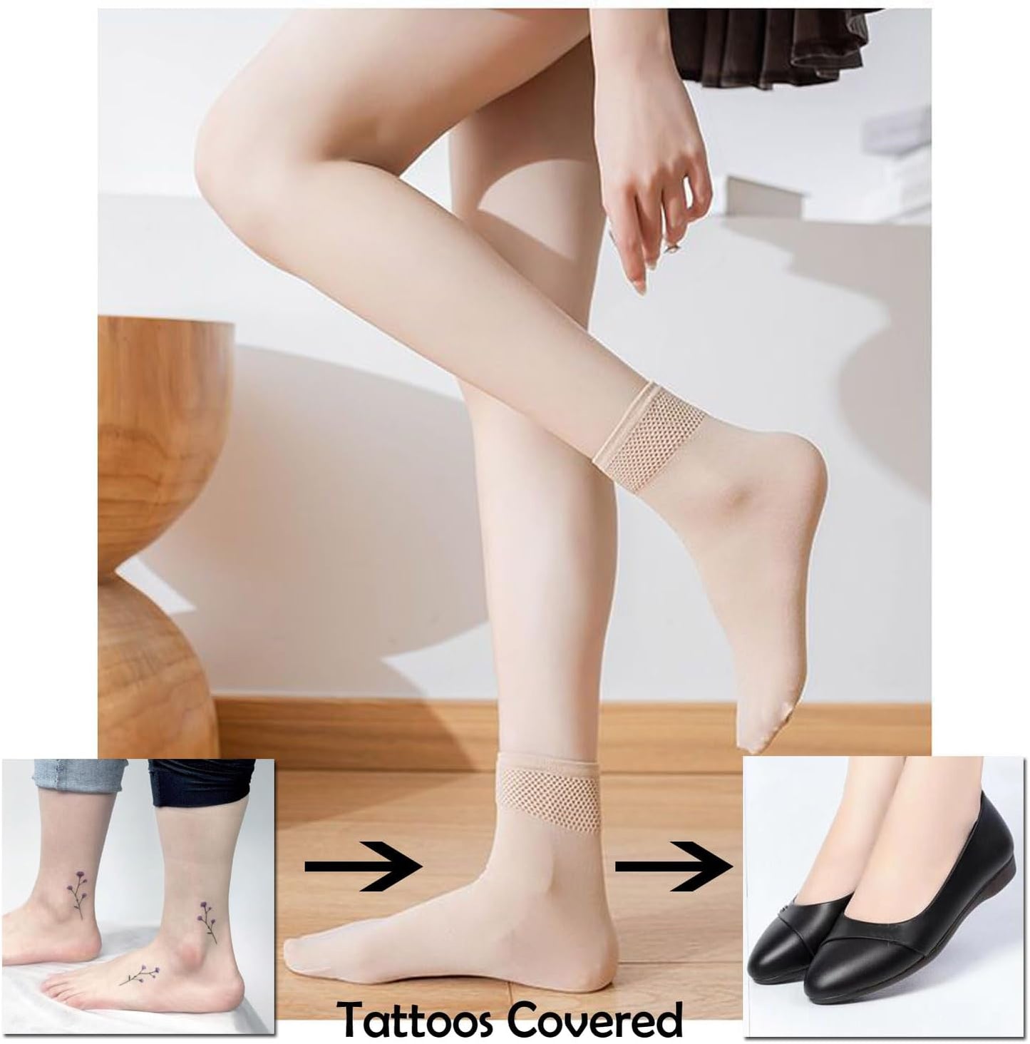 Women's 10-12 Pairs Modal Opaque Ankle High Tights Hosiery Socks