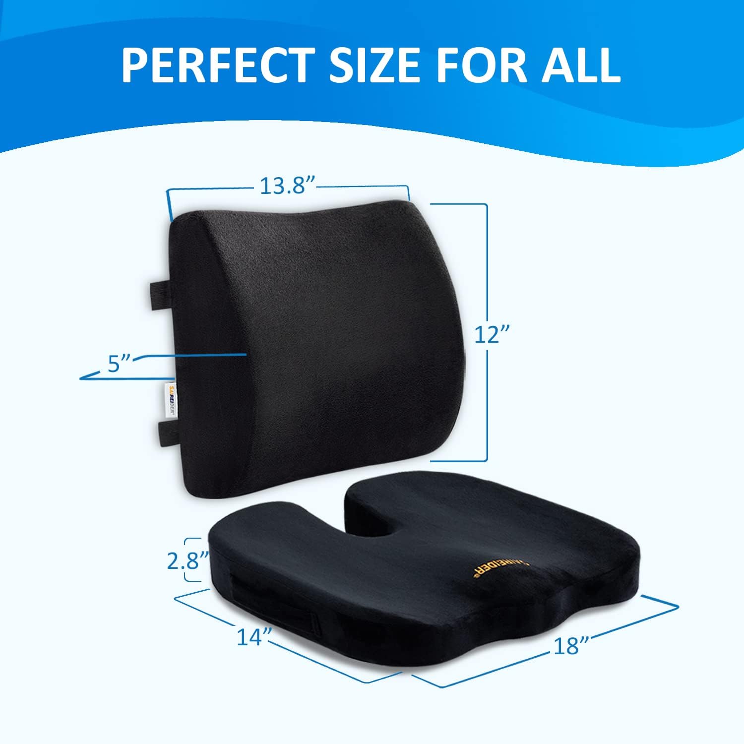 SAIREIDER Seat Cushion and Lumbar Support Pillow for Office Chair, Mem