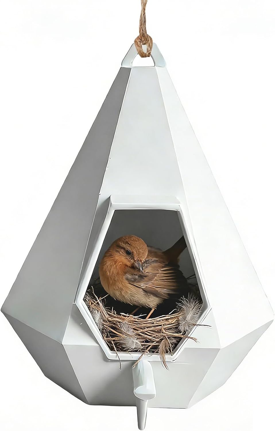 Wild Bird Feeder - Teardrop Semi-Enclosed Roof, Habitat Feeder for Animal Pet Home Balcony Yard Garden Patio Indoor Outdoor Backyard Feeding Station Garden Accessories