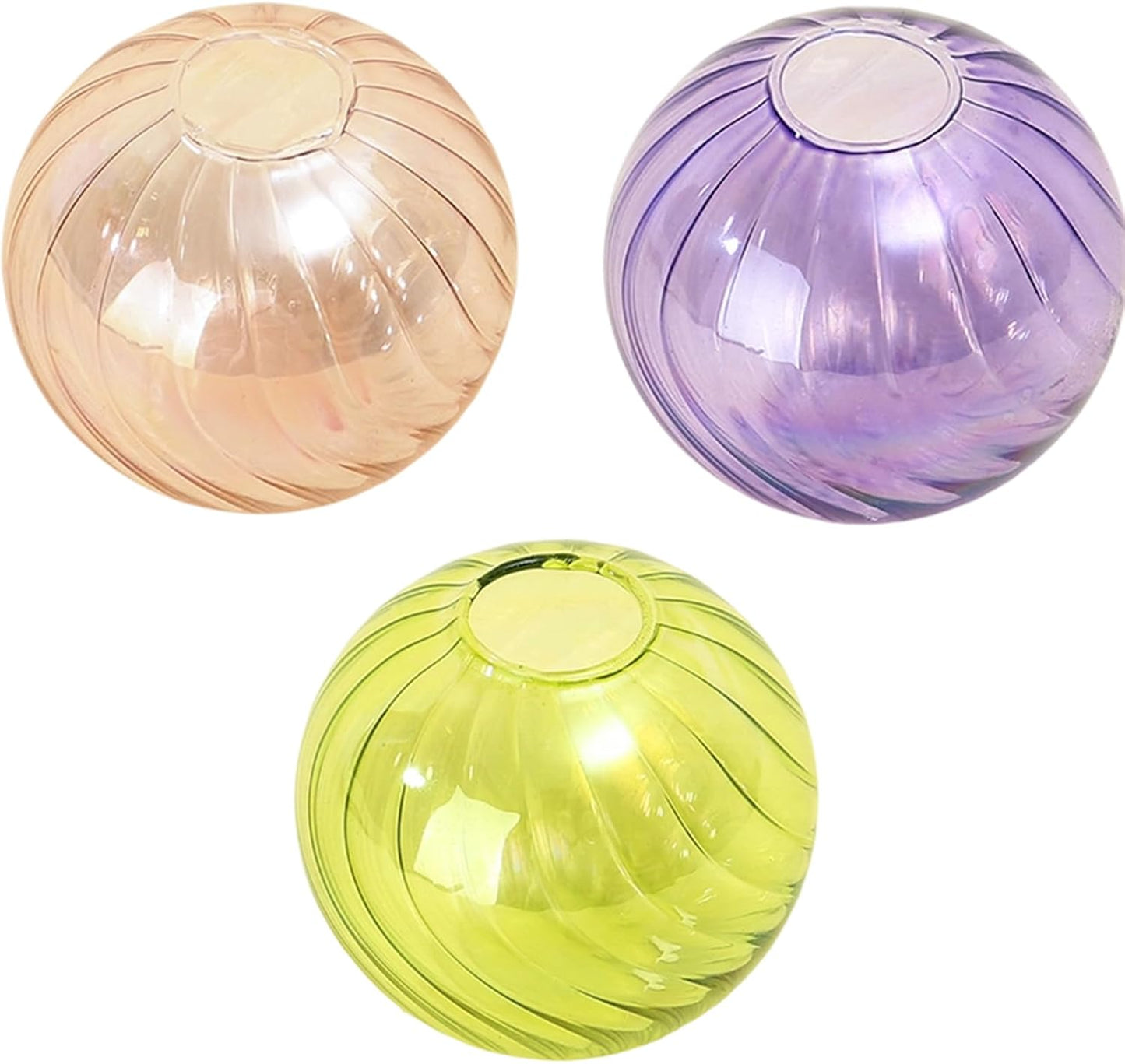 French Luxury Glass Ball Vases Clear Flower Buds Arrangement Planter P