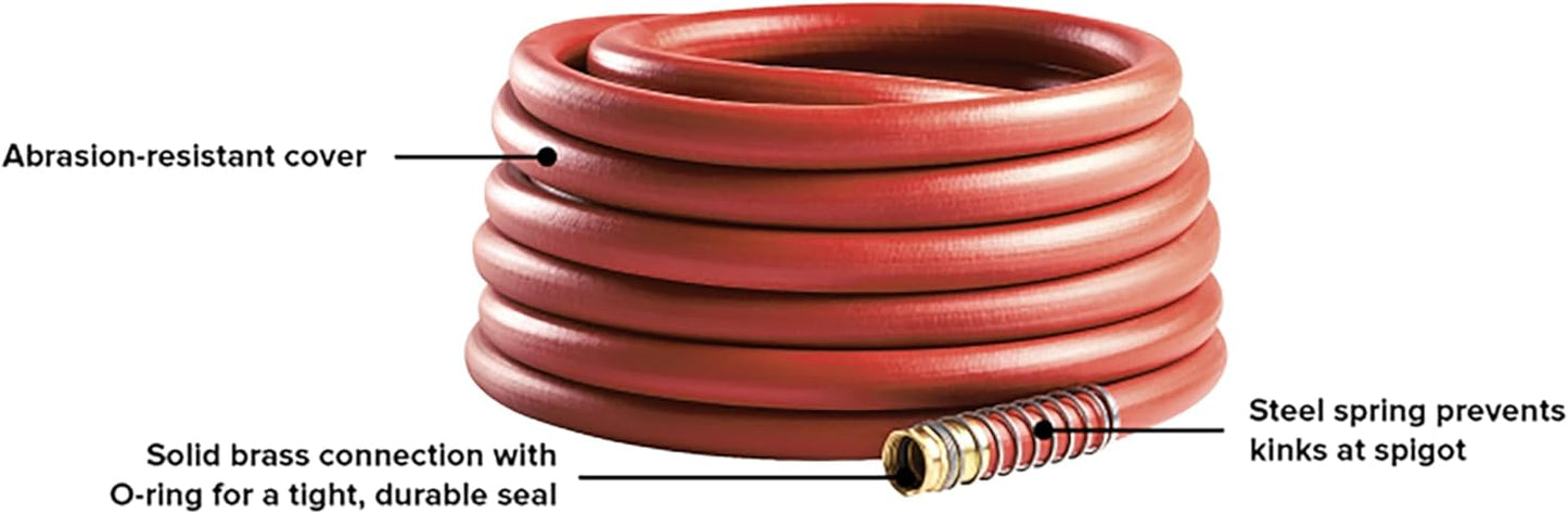 Gilmour Pro Commercial 3/4" x 100' Heavy Duty Water Hose, Durable and 