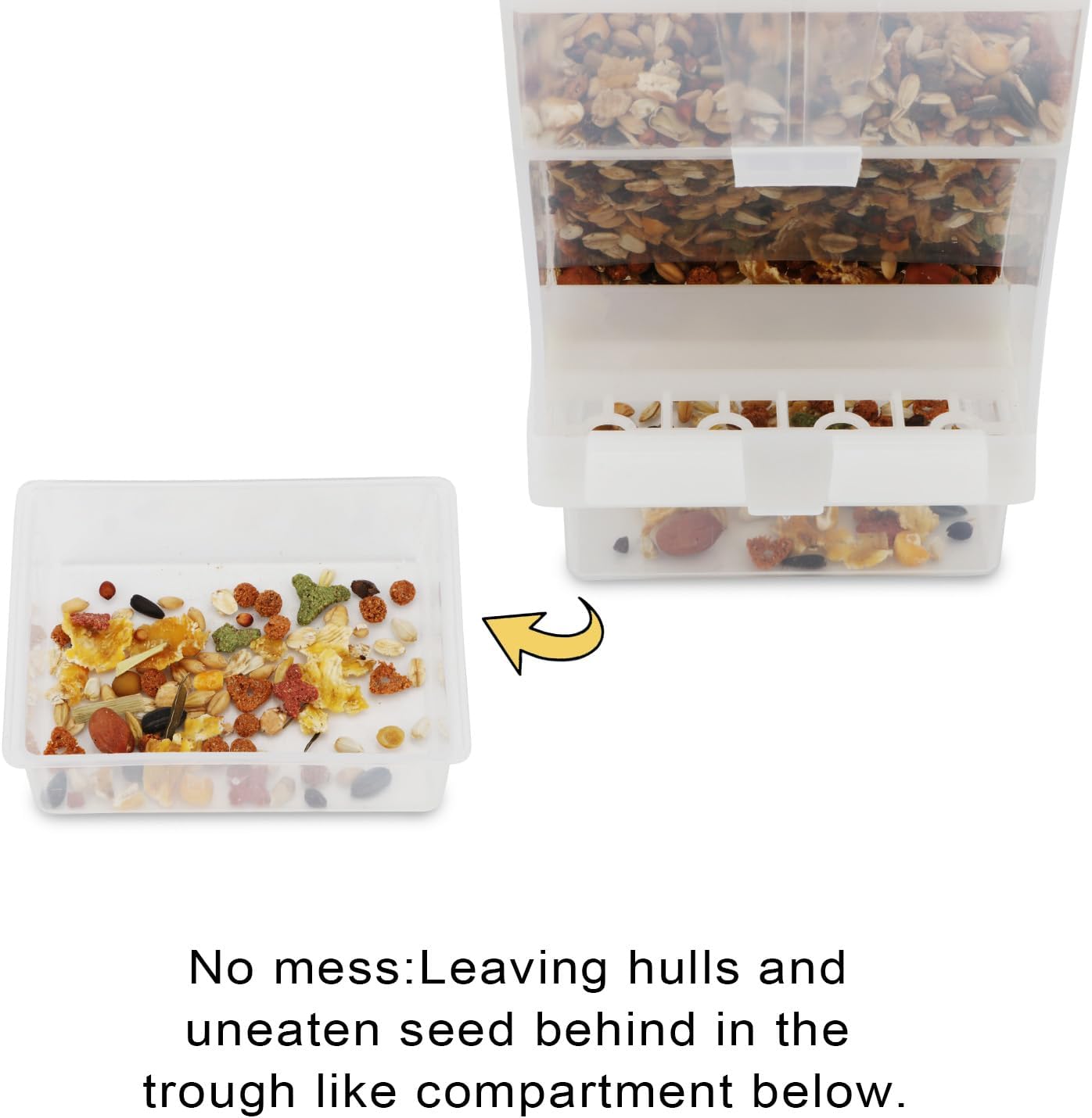 Hypeety Automatic Bird Feeder No Mess Pet Feeder Seed Food Container P