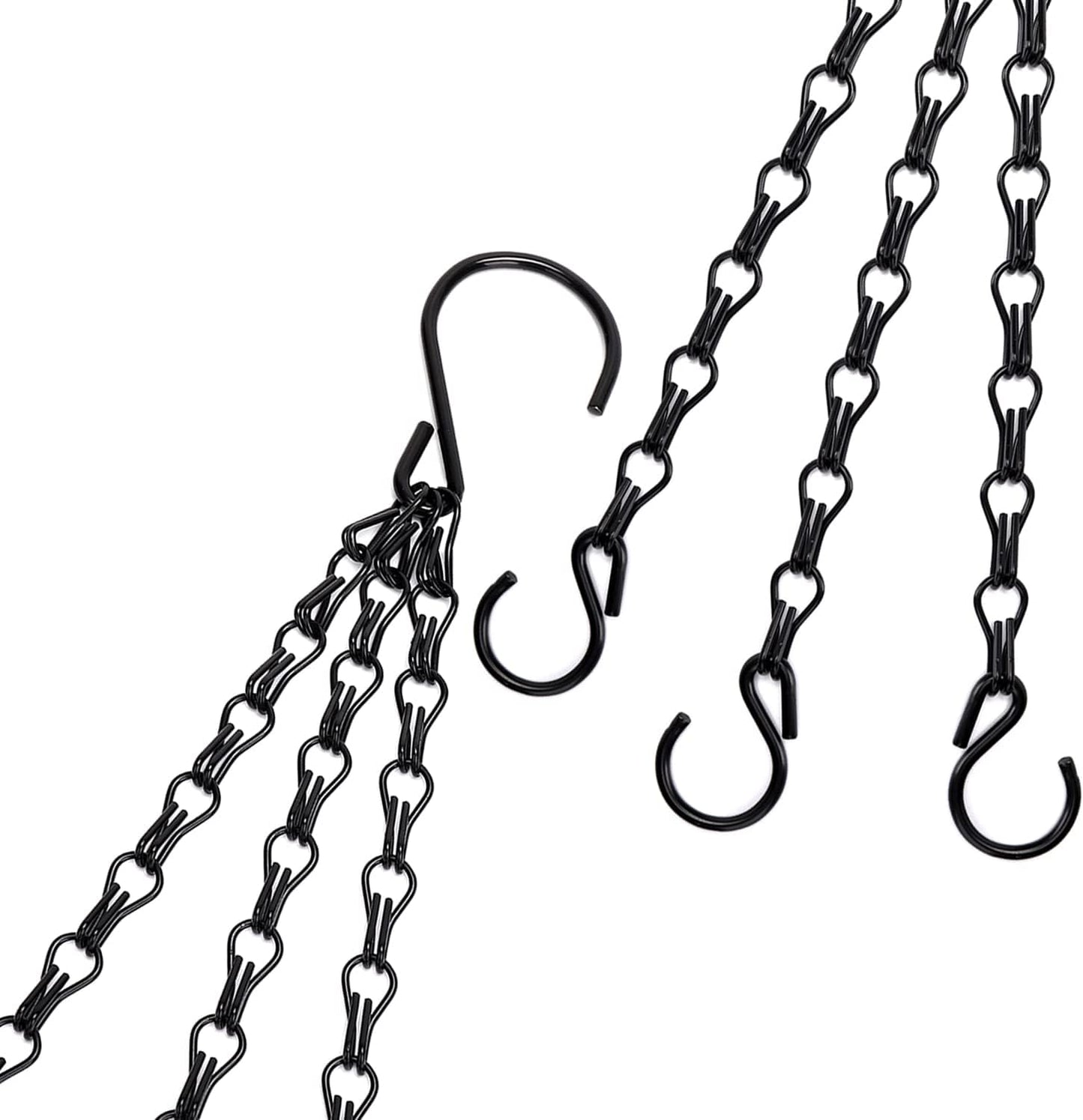 Heybe 20 Inch Hanging Basket Chain, 3 Point Hanging Chains with Hooks for Pot Planters Bird Feeders Lantern Lamp,Extended Hangers for Hanging Badkeys(20 inch,3 Point)