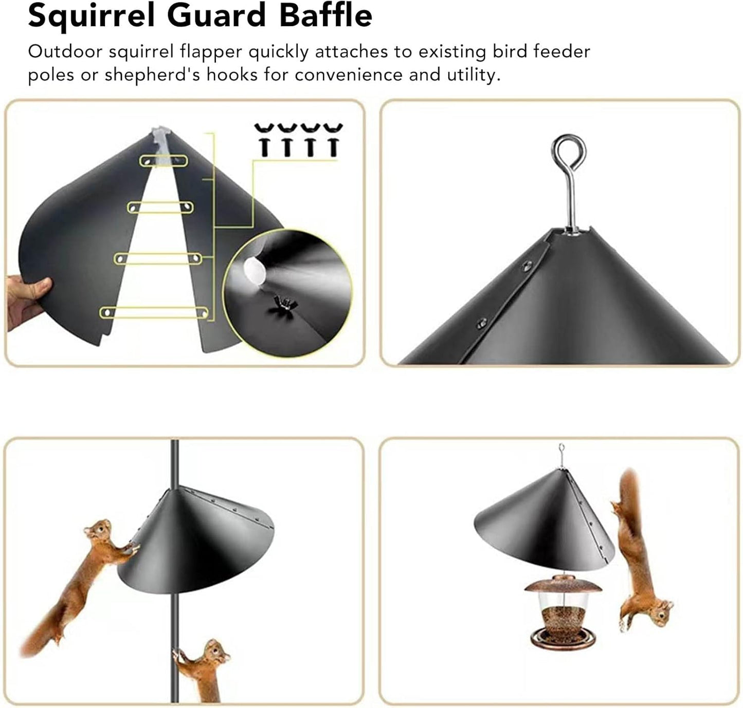 Estink Squirrel Baffle Kit, Professional Squirrel Flapper Prevents Ste