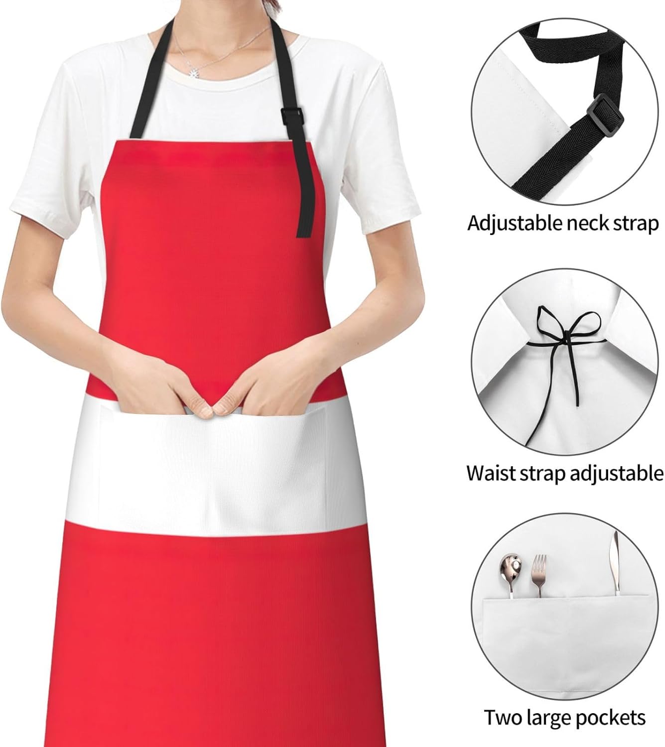 Austrian flag print Waterproof chef's apron with pocket apron for kitc