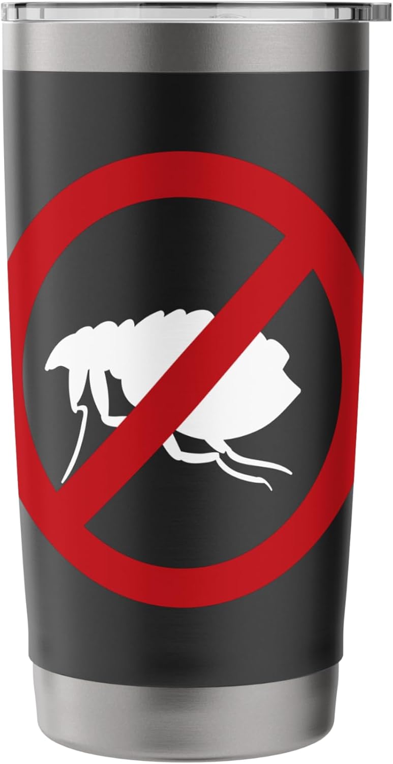 Pest Control Flea Sign Gag Halloween Gift No Fleas Allowed Stainless Steel Insulated Tumbler