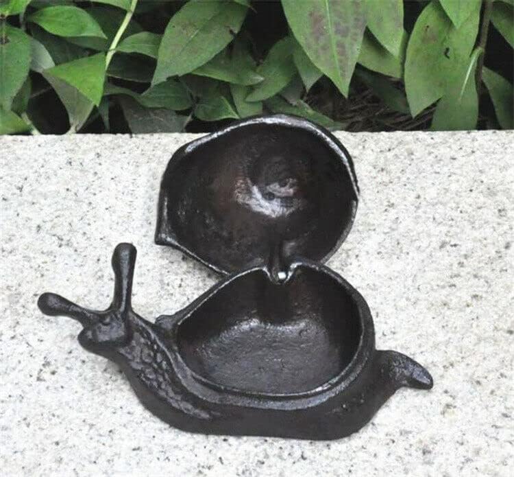 EatingBiting Snail Shape Cast Iron Hider Home Garden Statues Ornament 