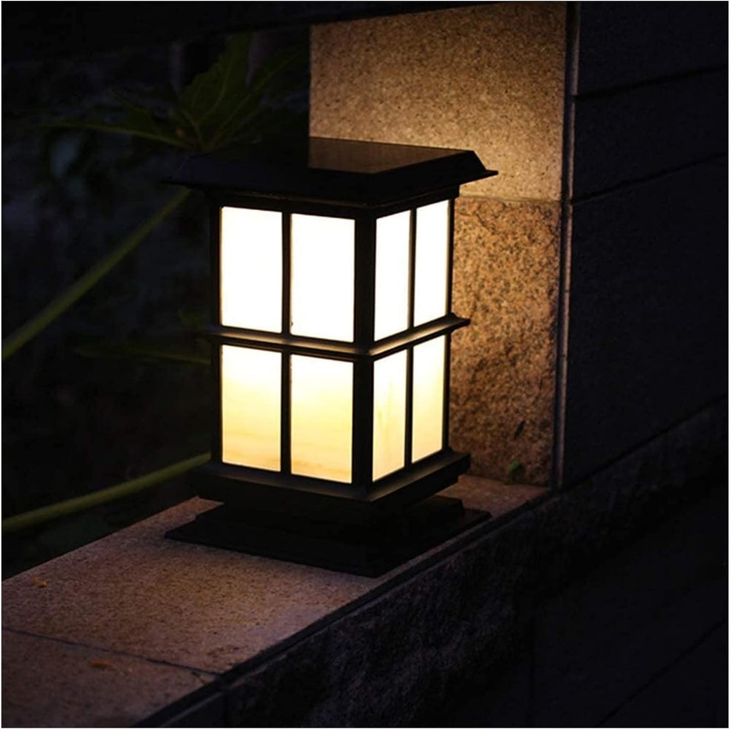 Courtyard Light Die-cast Simple American Post Lamp LED Solar Gatepost Patio Lights Garden Waterproof Villa Wall Home Door Path Street Decor Comfortable (Ma