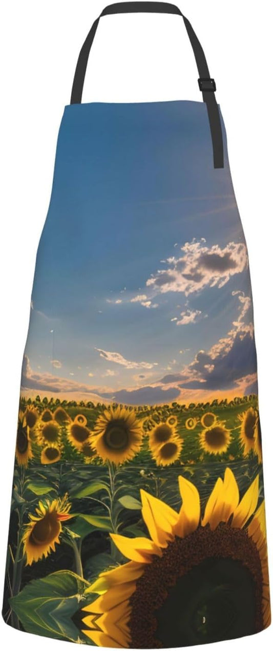 Sunflowers Sunlight Print Laundry apron 28x33 In Waterproof Kitchen Ap
