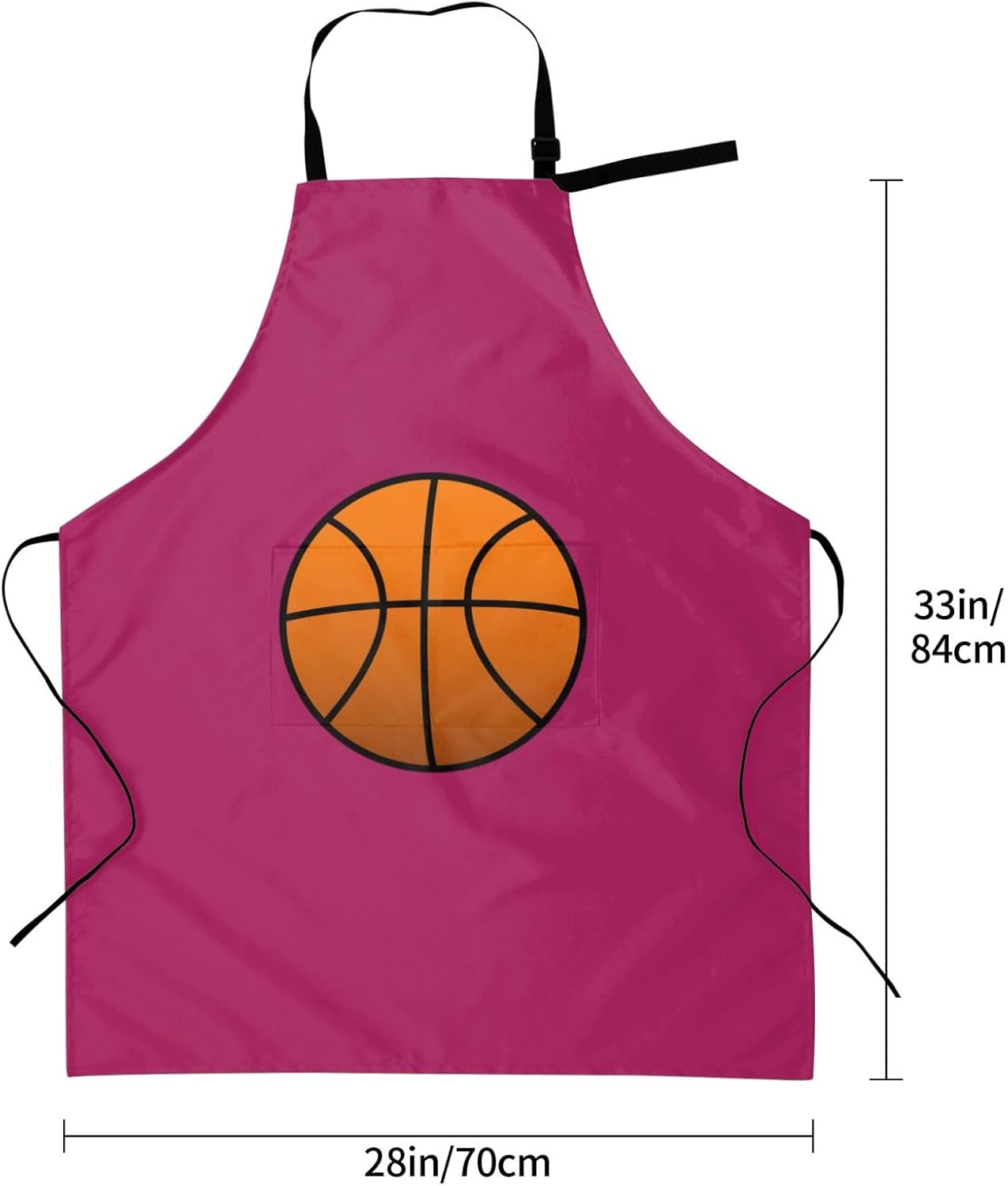 basketball print Waterproof apron with pocket adjustable cooking apron
