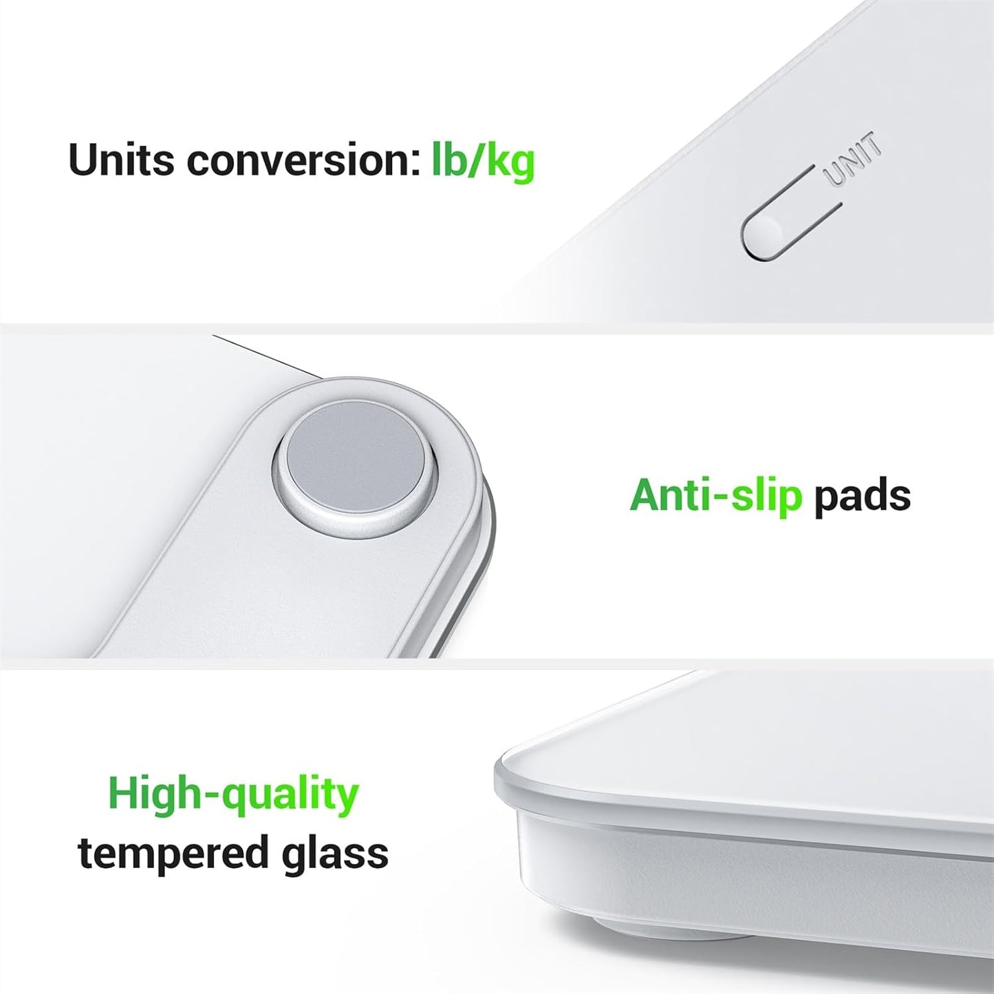 Ovutek Bathroom Scale for Body Weight, Highly Accurate Digital Weighing Machine for People, Upgraded Batteries Included, Compact Size, LED Display, Physician Scale with Sturdy Tempered Glass, 400lb