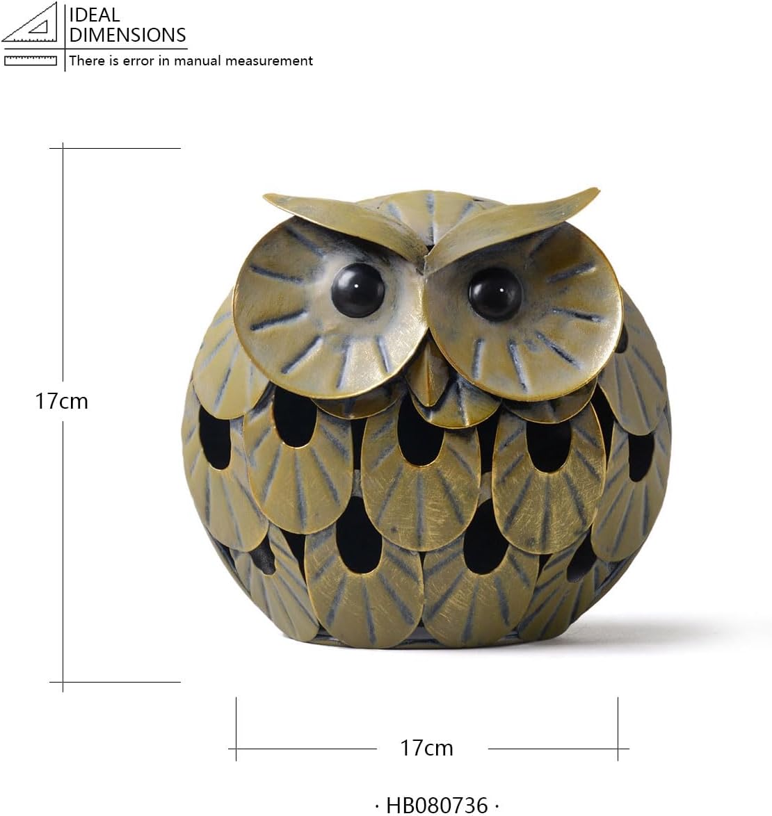 Owl Statue Figurine Animal Gifts Modern Sculpture Decor Metal Arts 9.4inch