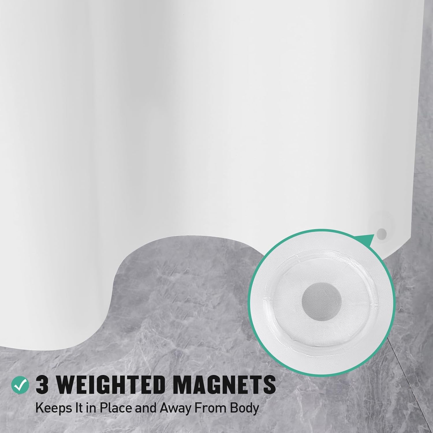 MitoVilla White Peva Shower Curtain Liner, Simple Plastic Shower Curta