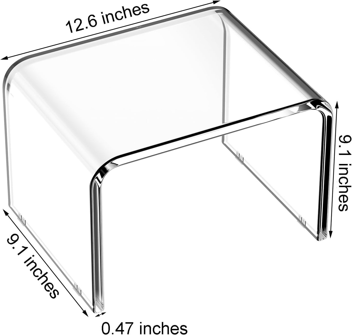 Acrylic Non-Slip Step Stools, Step Stool for Kids, Acrylic Stool, Step Stool for Adults, Toilet Stool, Plant Stand, Footstool, Display Rack (Non-Slip（2 Pack）)