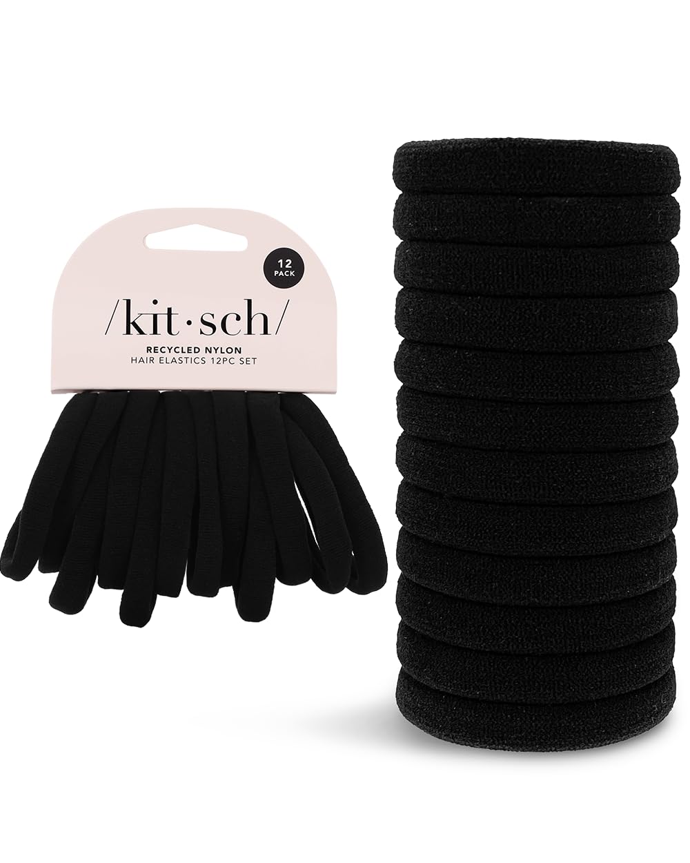 Kitsch Nylon Hair Ties No Damage - Stretchable Hair Bands for Strong A