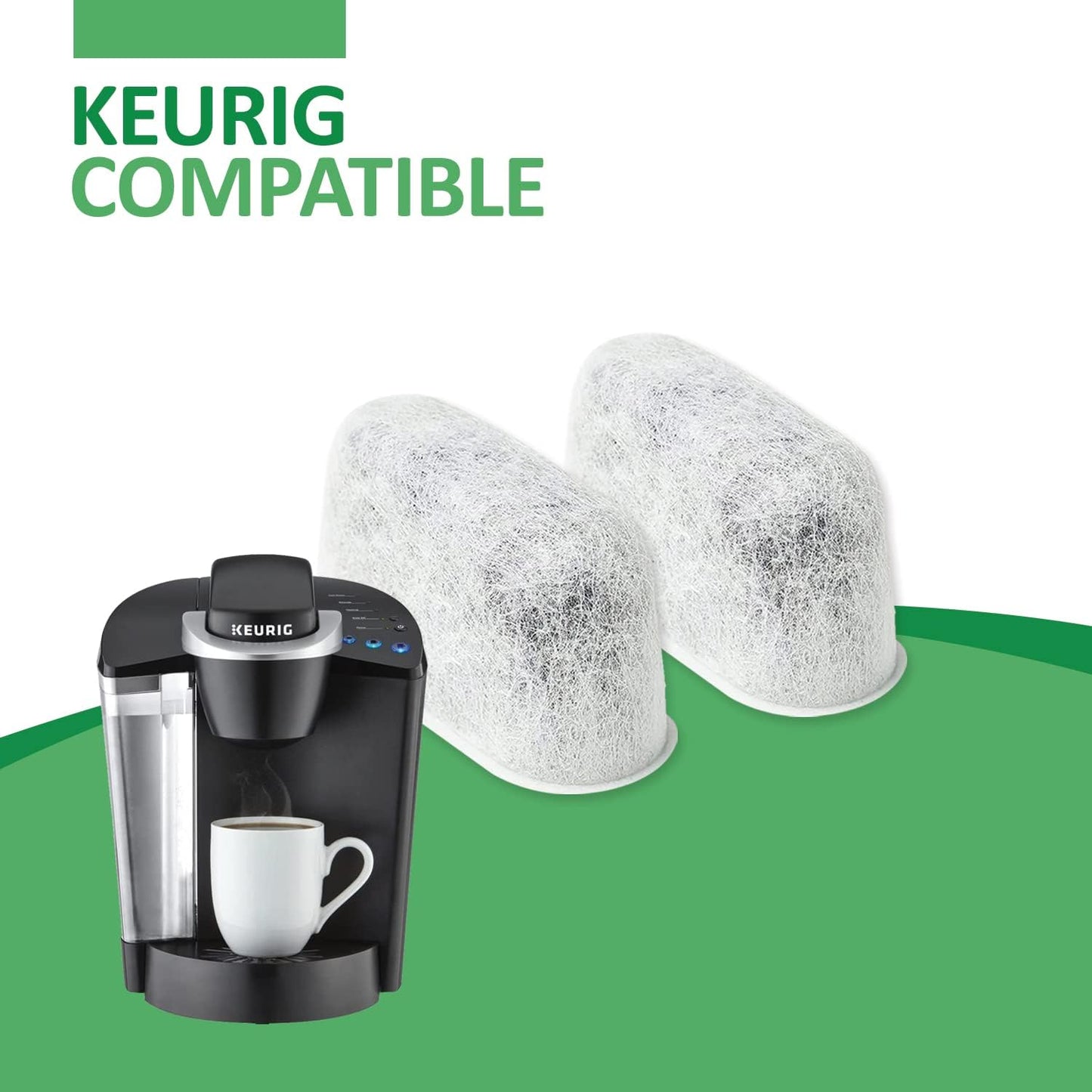 Pack of 6 Replacement Charcoal Water Filters By Housewares Solutions for Keurig Brewers - Keurig Compatible Water Filter Cartridges Universal Fit (NOT CUISINART) for Keurig 2.0 & 1.0 Coffee Makers