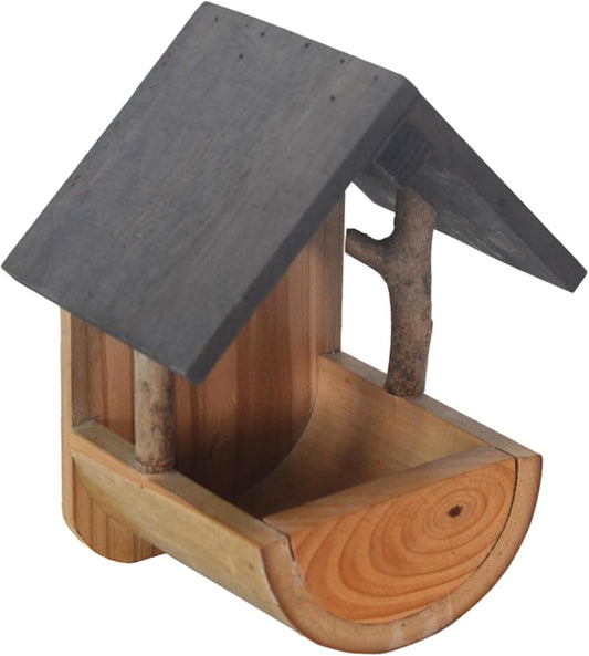 Bird Feeders Hanging Bird Feeder, Wooden Feeder with Wide Perch Tray for Outdoors, Creative Garden Decor and Supplies for Small Wild Birds