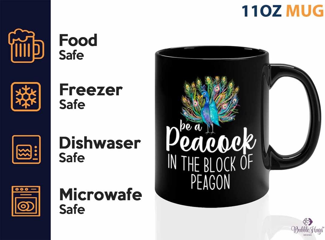 Bird Lover Coffee Mug 11oz Black - Peacock block pgeons - Hummingbird 
