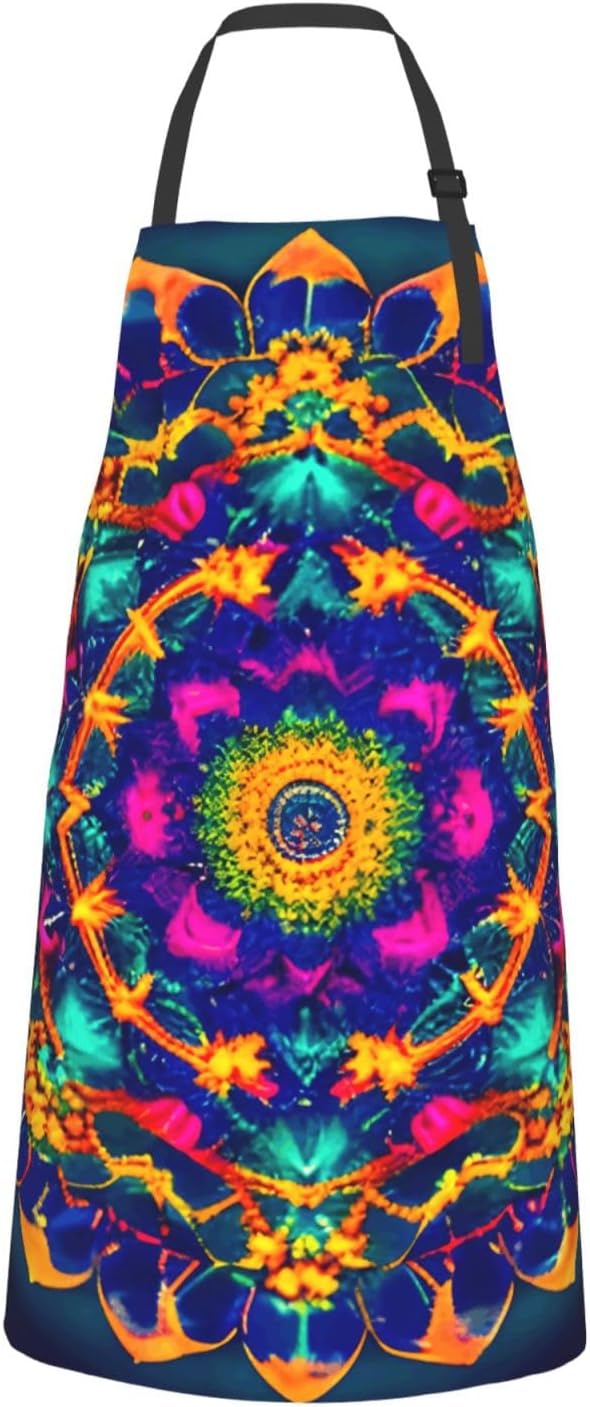 YANYU Mandala pattern Print 28x33 In Kitchen Apron Stylish Chef Apron 