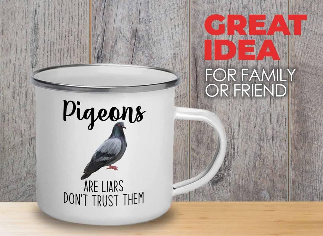 Bird Lover Camper Mug 12oz - Don't trust pgeon - Hummingbird Nest Cage Parrot Dad Gardening Outdoor Birdwatcher Feeder
