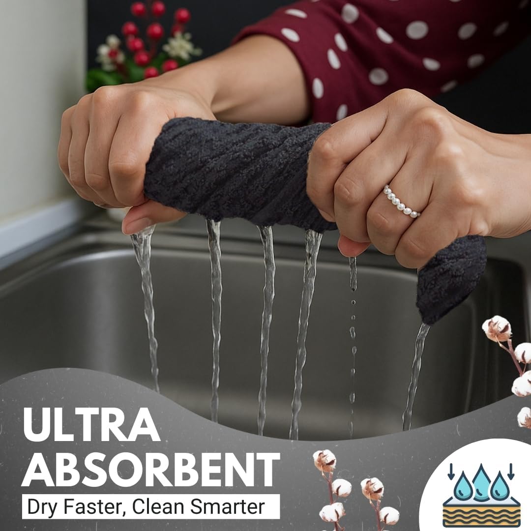 Infinitee Xclusives 100% Cotton Kitchen Towels - 15x25 Inch Ultra Soft