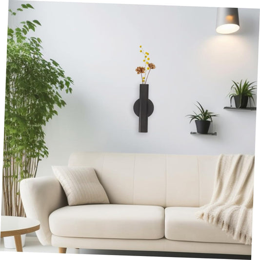 Milisten Chic Wall Flower Vase Holder Metal Tube Flower Pot for Home D