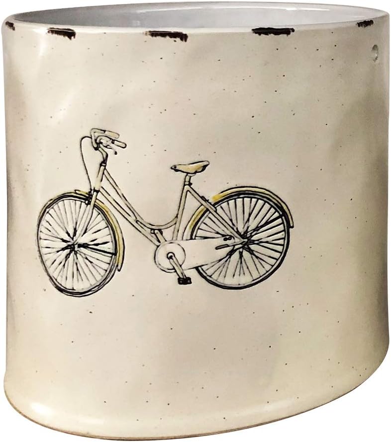 Blue Sky Ceramic Vespa 6.5" Flower Pot, Multi Color
