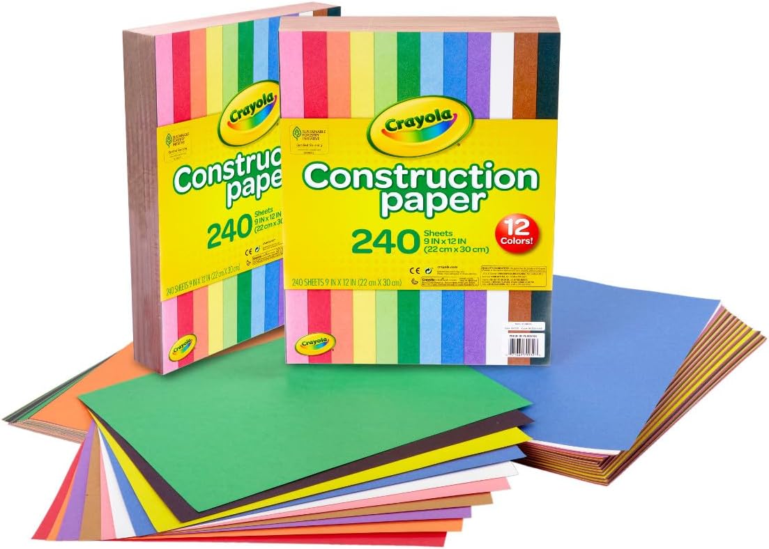 Crayola Construction Paper Bulk Pack (480 Sheets) – 10 Assorted Colors