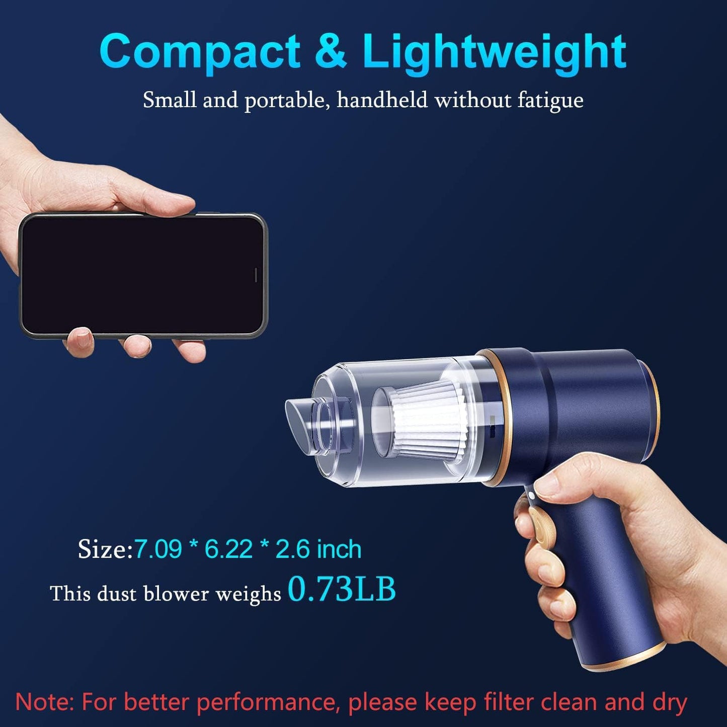 KMM Handheld Car Vacuum Cleaner, 9000Pa Vacuum Cleaner and Air Duster,