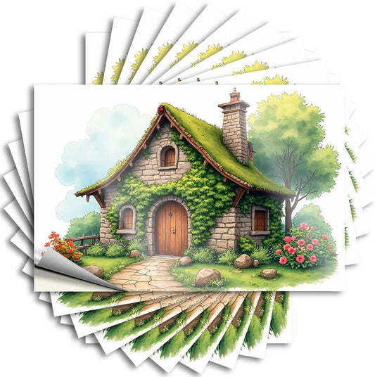 Tool Decal Cozy Cottage in The Garden Stickers 10Pcs Car Decals Funny 