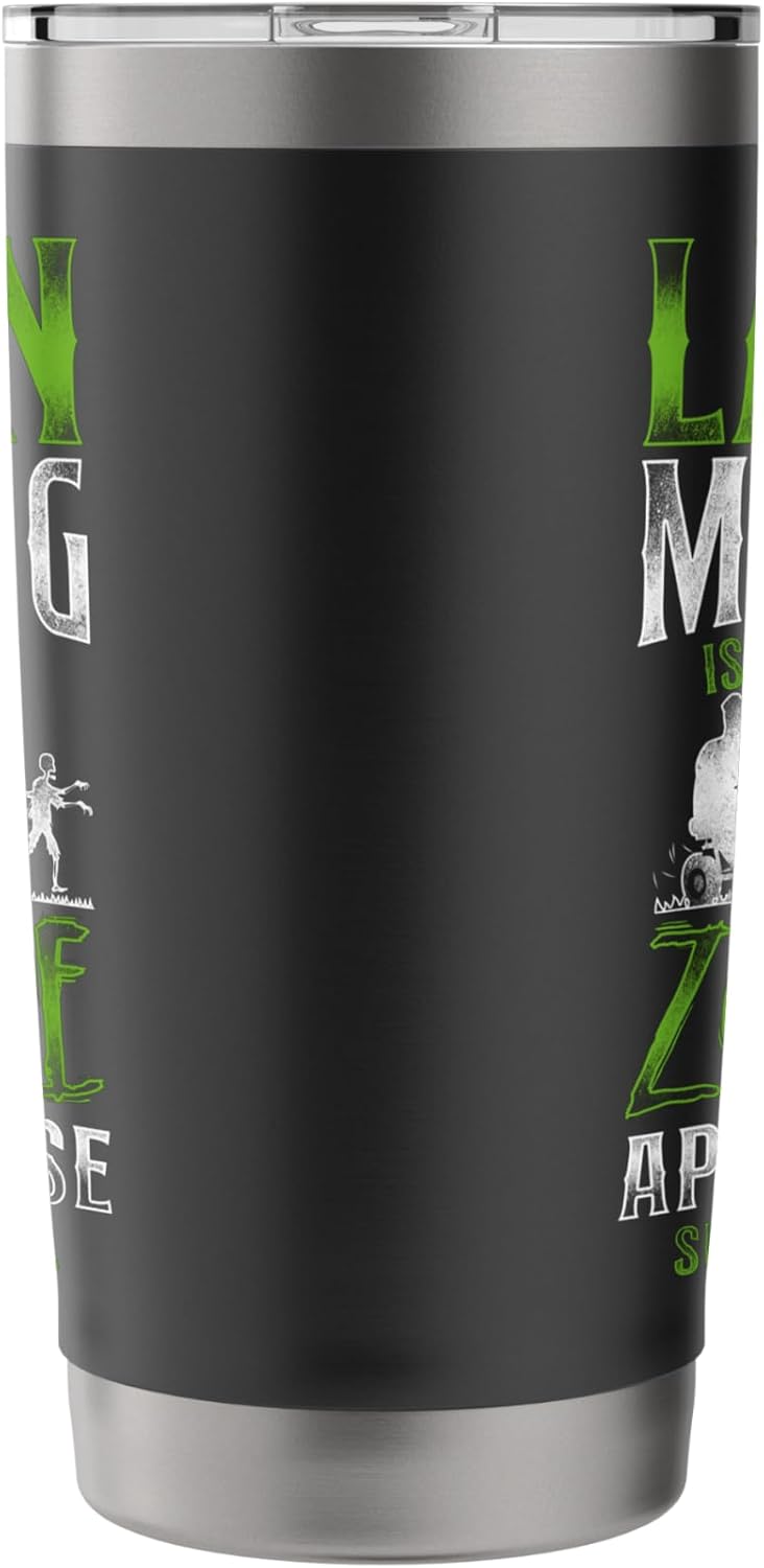 Lawn Mower Mowing Dad Father Landscaper Vintage Zombie Lawn Stainless Steel Insulated Tumbler