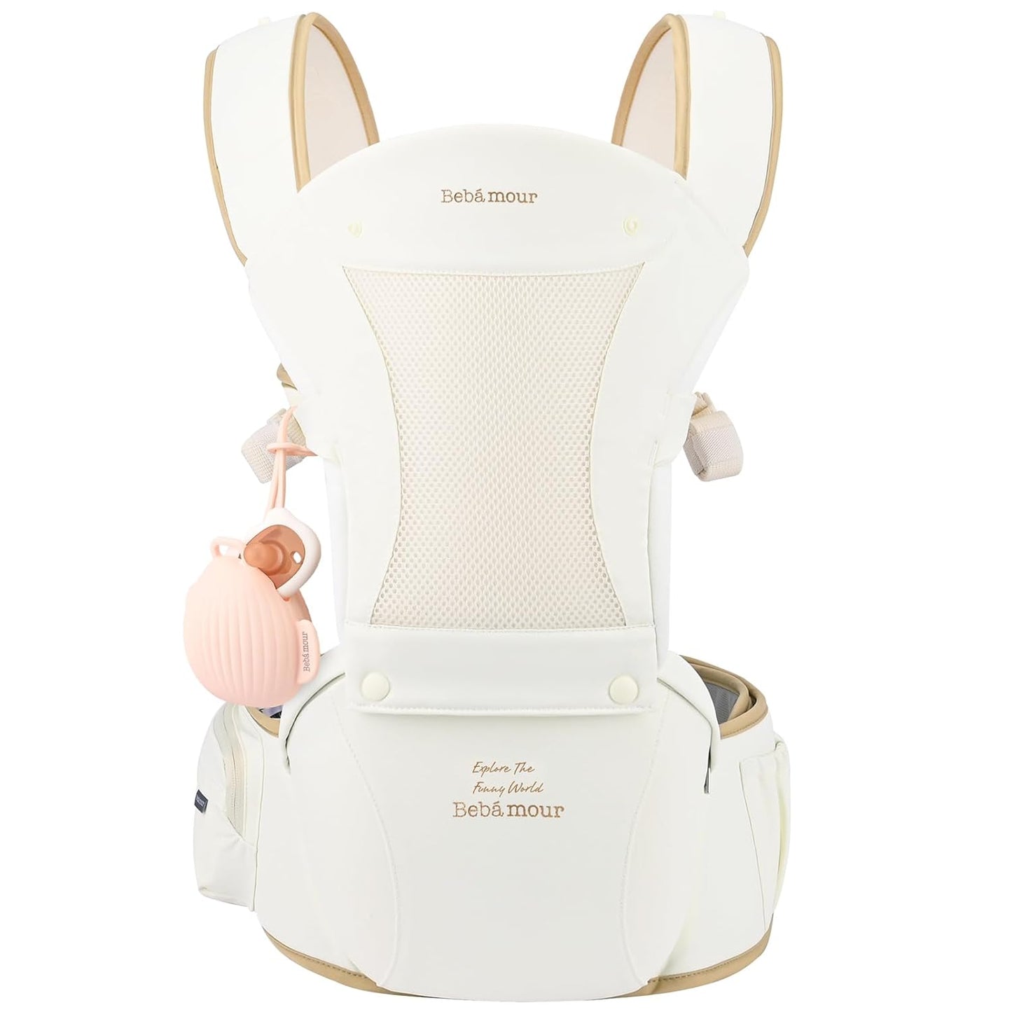 Bebamour Baby Carrier with Hip Seat,All-Position Breathable Mesh Hip S
