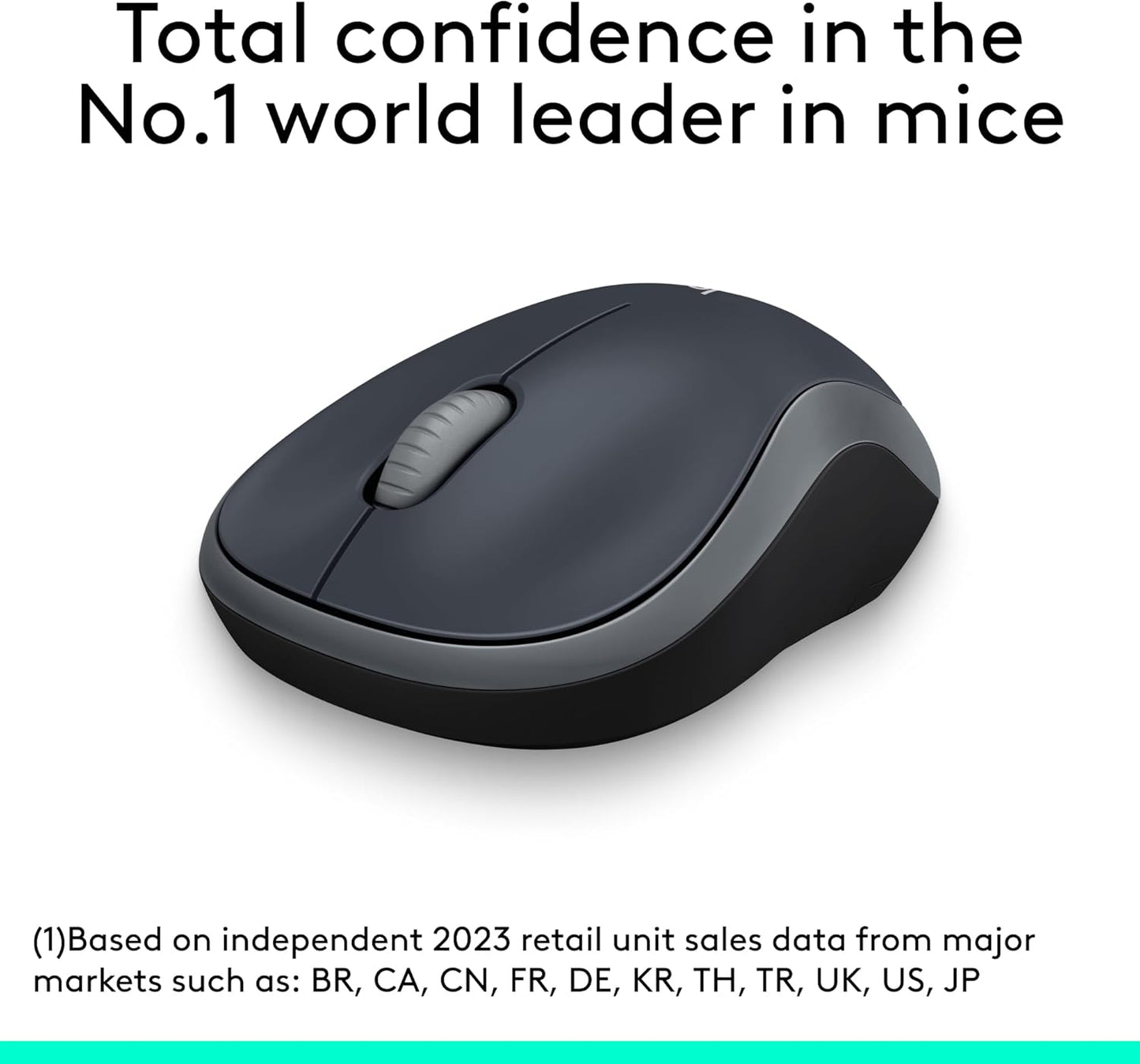 Logitech M185 Wireless Mouse, 2.4GHz with USB Mini Receiver, 12-Month 