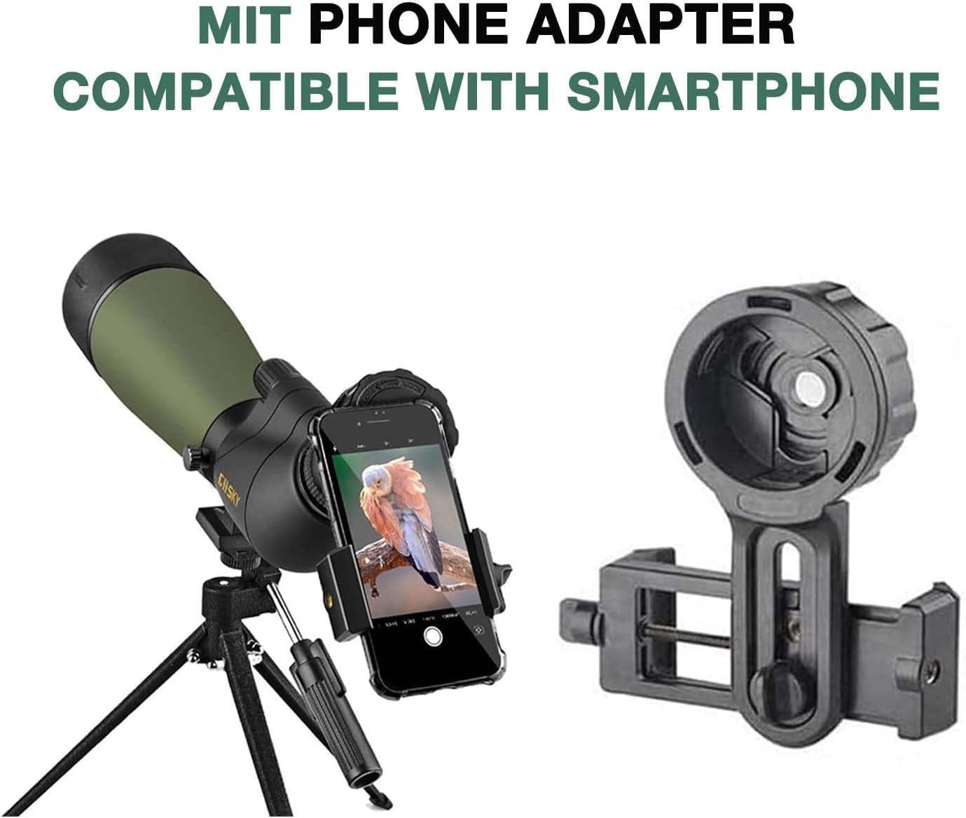 GOSKY 20-60x80 HD Spotting Scope with Tripod, Carrying Bag - BAK4 Angled Scope for Target Shooting Hunting Bird Watching Wildlife Scenery (with Smartphone Adapter+SLR Mount Compatible with Nikon)