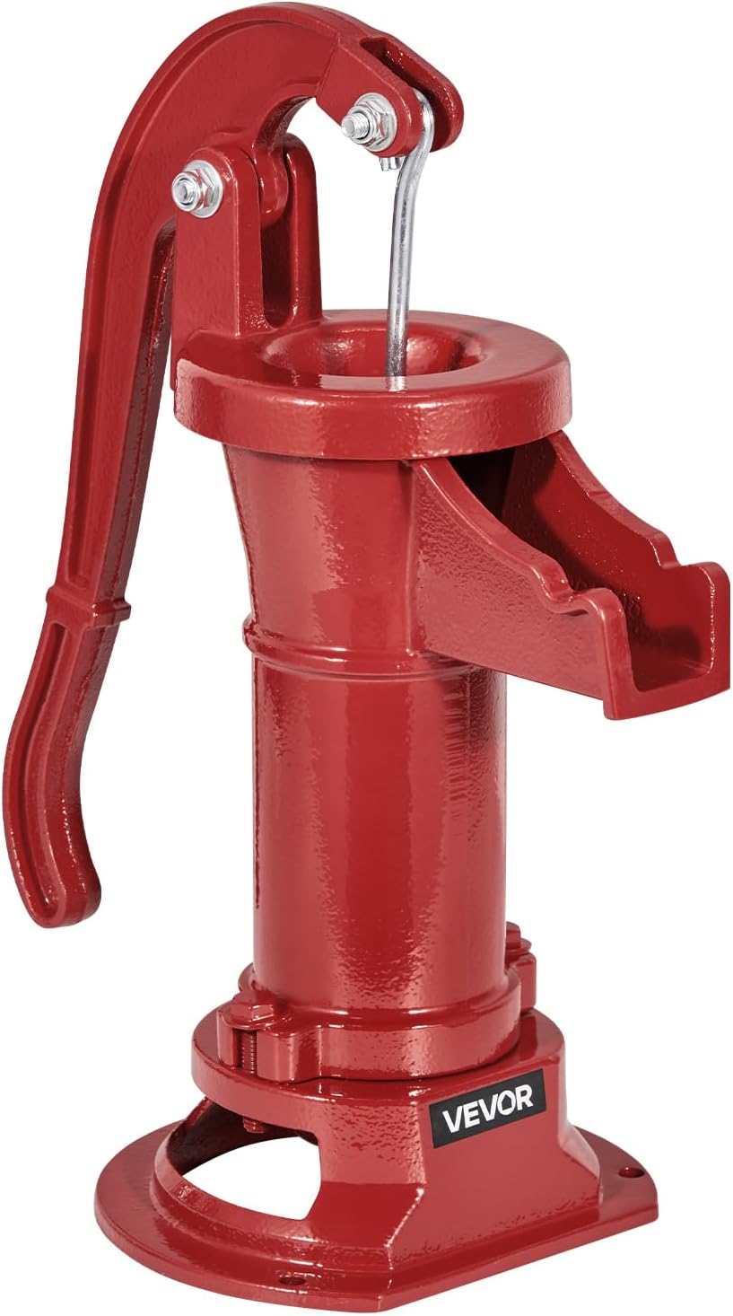 VEVOR Well Hand Pitcher Pump, 25 ft Maximum Lift, Antique Cast Iron Ma
