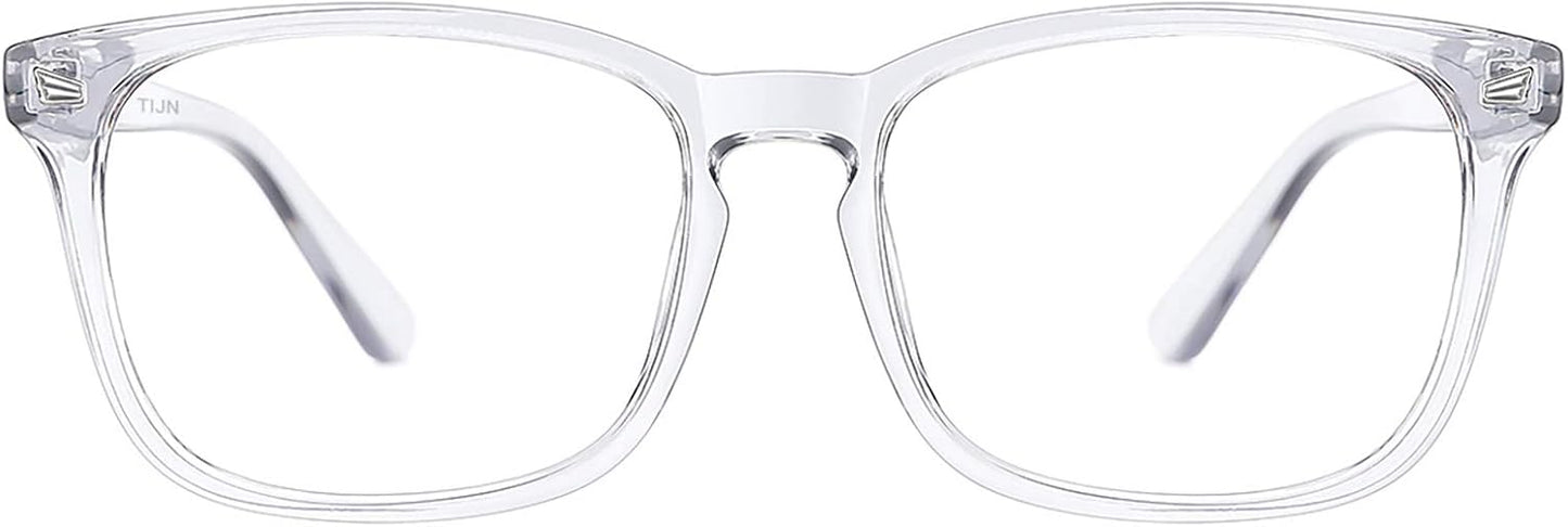 TIJN Blue Light Blocking Glasses for Women Men Clear Frame Square Nerd Eyeglasses Anti Blue Ray Computer Screen Glasses