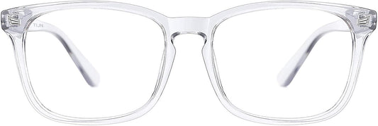 TIJN Blue Light Blocking Glasses for Women Men Clear Frame Square Nerd Eyeglasses Anti Blue Ray Computer Screen Glasses
