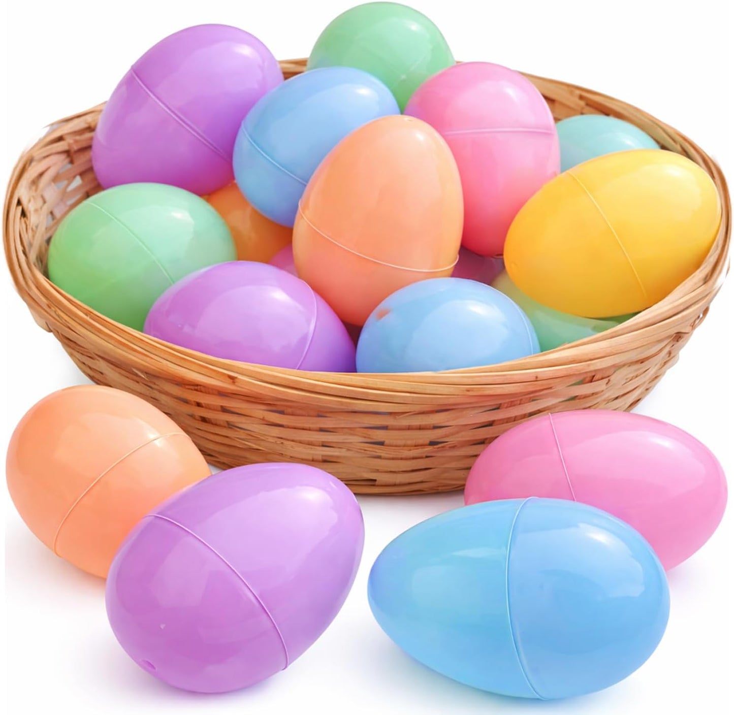 GiftExpress Pastel Color Easter Eggs - 50 Piece Assorted Bulk 2.3" x 1