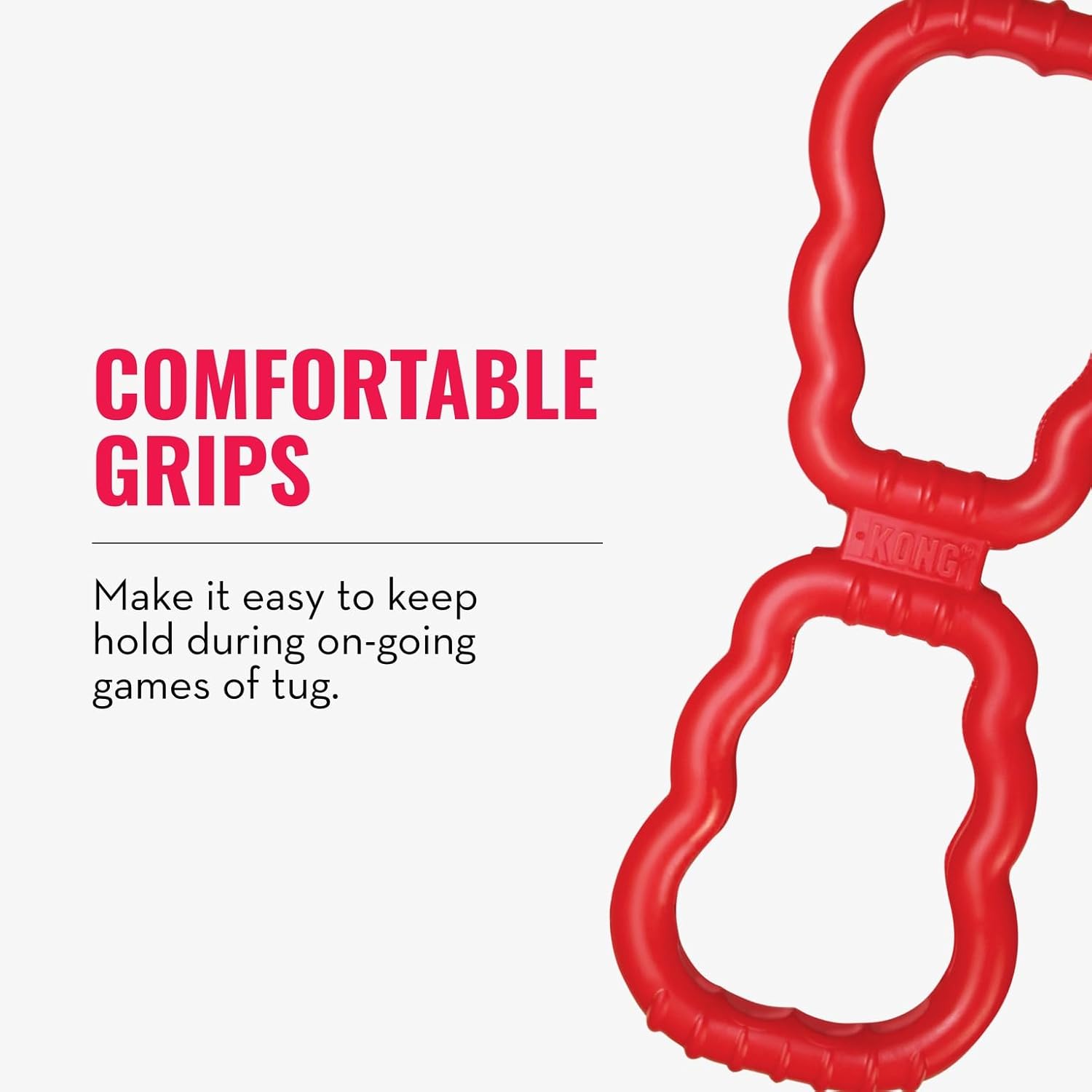 KONG Tug Toy - Dog Supplies for Tug of War - Natural Rubber Dog Toy fo