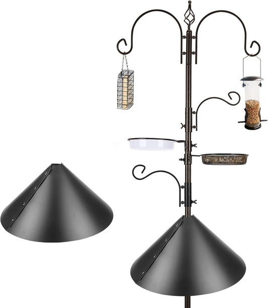 Bird Feeder Pole with Squirrel Baffle - Deluxe Feeder Station Kit Incl