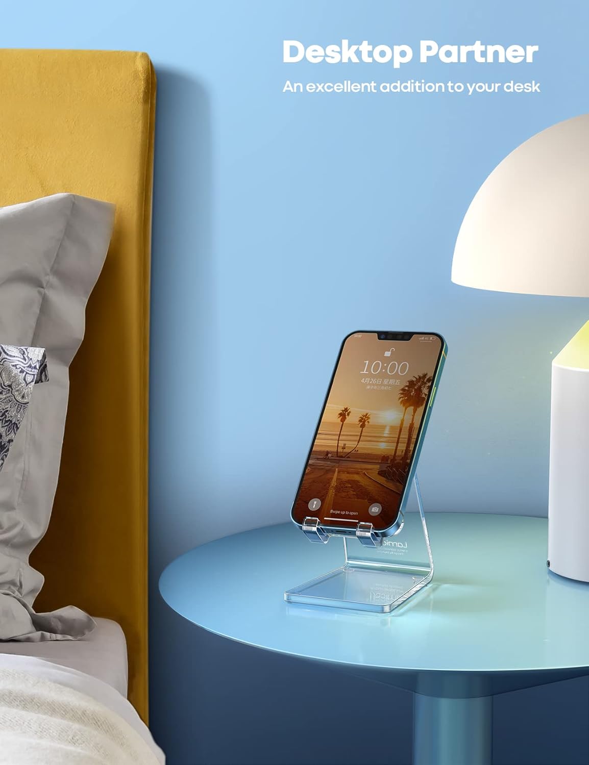 Lamicall Cell Phone Stand, Desk Accessories - Clear Office Cell Phone 