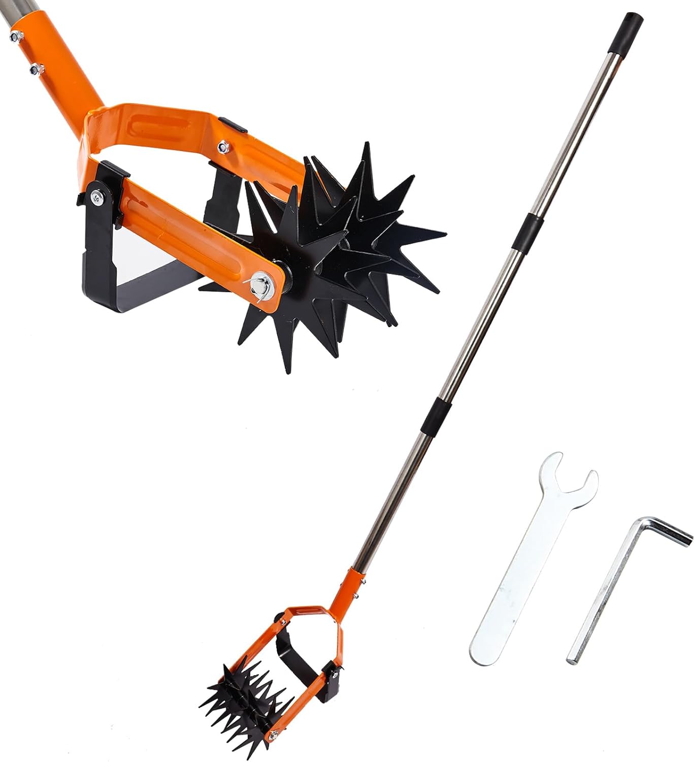 72inch Rotary Cultivator,Gardening Hand Tiller,Adjustable Long Handle,