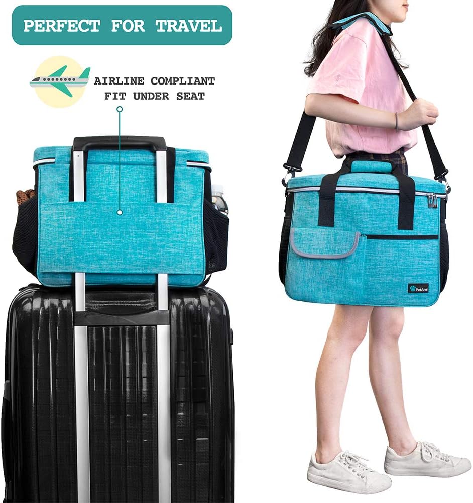 PetAmi Dog Travel Bag, Travel Pet Bag Organizer, Dog Food Travel Bag w
