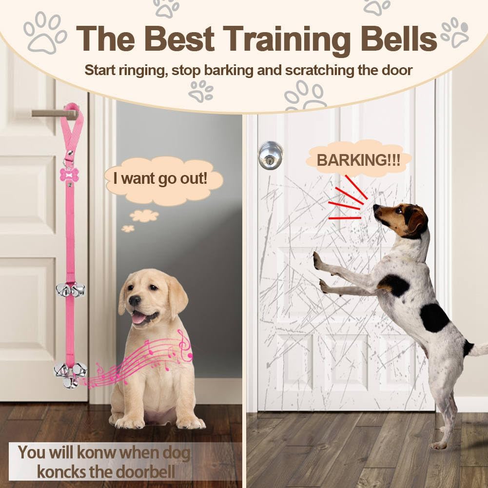 2 Pack Dog Door Bells Dog Doorbell to go Outside Puppy Train Bell for 
