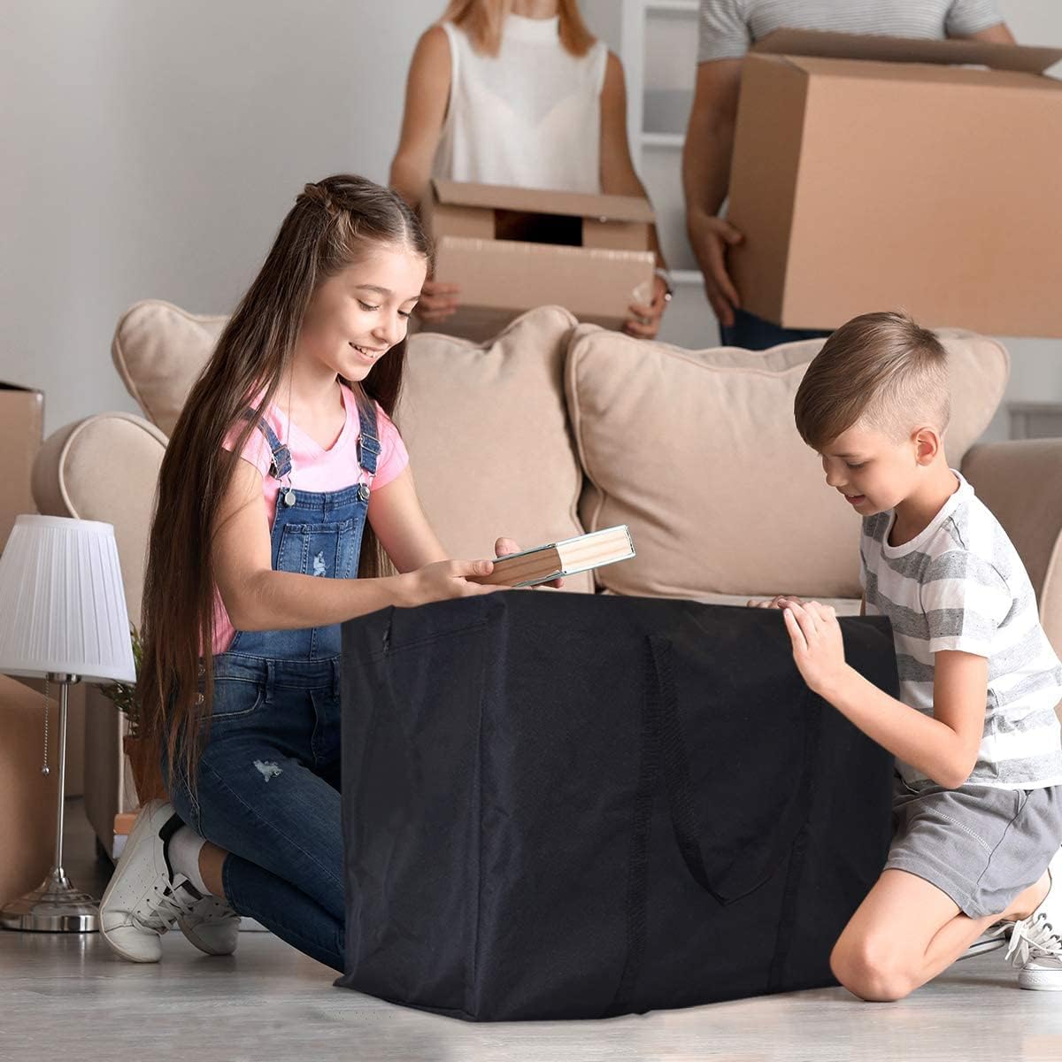 Extra Large Moving Bags with Strong Zippers & Carrying Handles, Storag