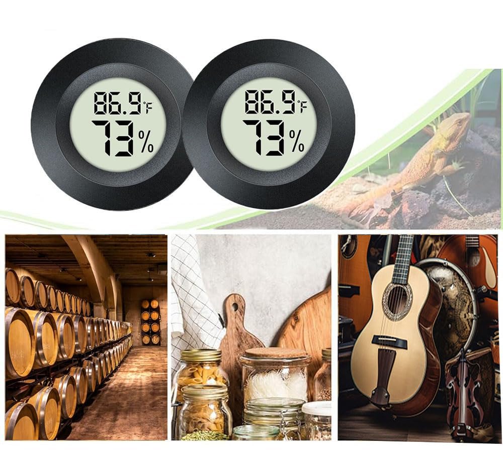2 Pack Hygrometer Thermometer Digital Humidity Meter Indoor/Outdoor Hu